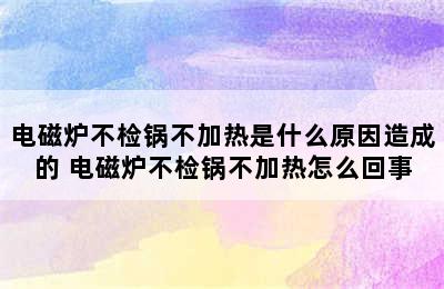 电磁炉不检锅不加热是什么原因造成的 电磁炉不检锅不加热怎么回事